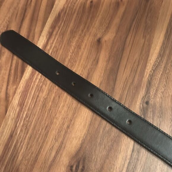 Ralph Lauren Black Pebble Leather Belt with Silver Buckle - XL - Picture 8 of 9